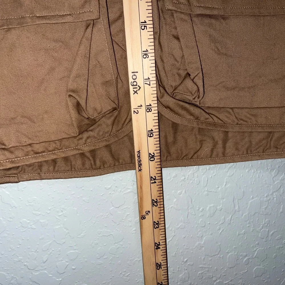 Vintage L.L. Bean Fishing Vest Mens XL Khaki Canvas Multi-Pocket Utility Brown